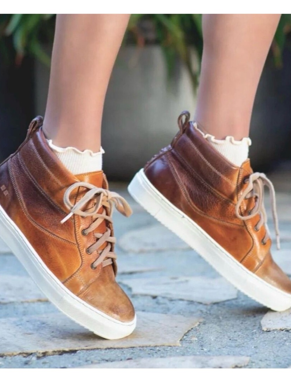 Bed Stu Rossella Brown Leather High Top Sneakers Women's Size 9